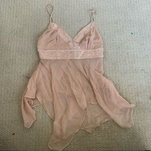 Fairy pink mesh tank top 2000s